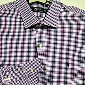 Polo Ralph Lauren Men's XL Purple Check Cotton Button Down Shirt